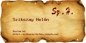 Szikszay Helén névjegykártya