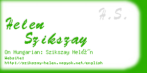 helen szikszay business card